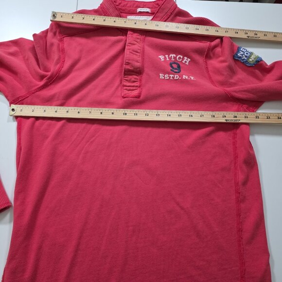 Vtg Abercrombie & Fitch Henley Muscle Sweater XXL Mens Red Logo Patch Y2K FLAW - Picture 5 of 16